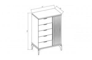 Комод для белья Лоретто (Loretto) LORET-28